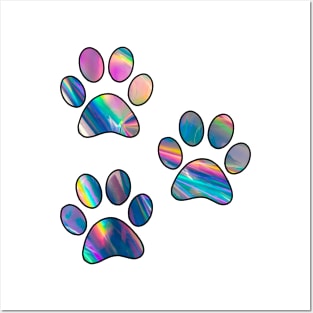 Holographic Paw Prints Posters and Art